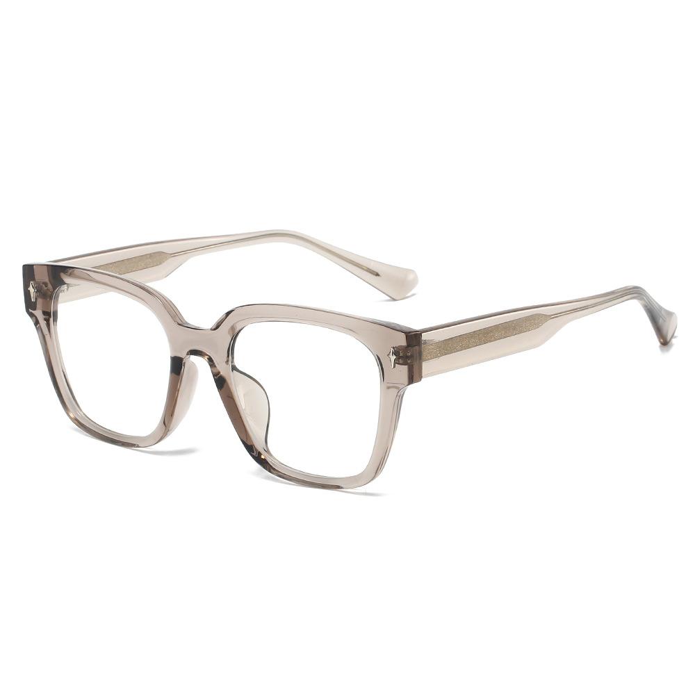 Latest Retro Large Frame Leopard Square Anti Blue Ray Eyeglasses Ins Stylish Rice Nail Design Unisex Design Casual High Quality Eyeglasses