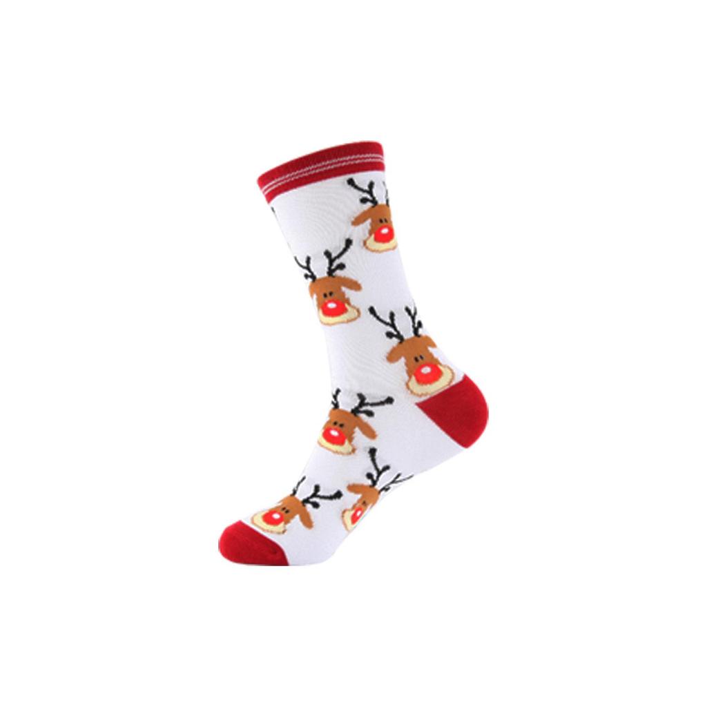 Autumn Santa & Reindeer Christmas Mid-Tube Cotton Socks for Men & Women - Trendy and Comfortable