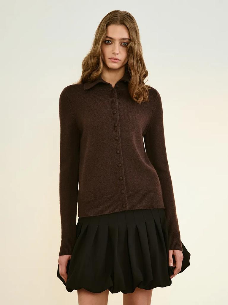 Single-breasted Knitted Cardigan Women's Autumn and Winter New High-end Long-sleeved Top Thickened Soft Waxy Lapel Sweater Jacket
