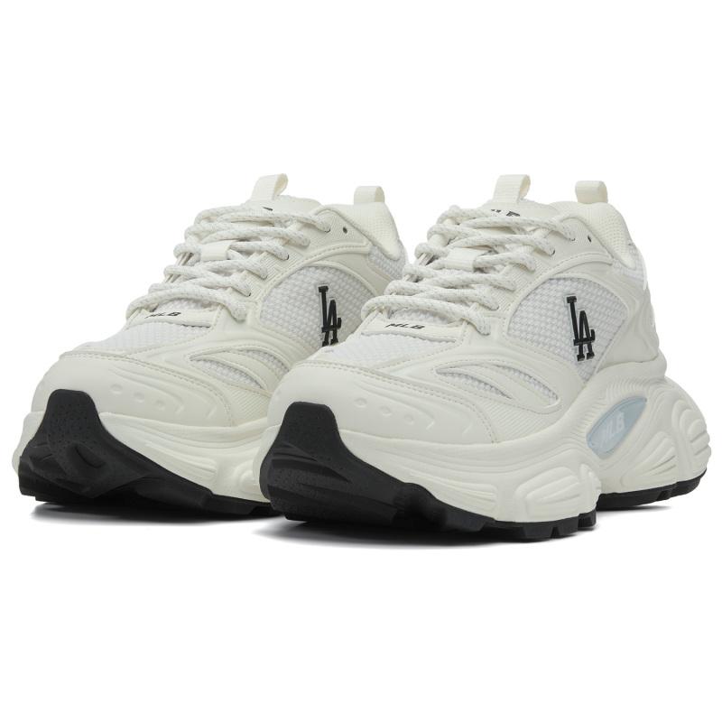 MLB Los Angeles Dodgers Cushioning, Breathable, Lightweight, Height Increasing Low top Chunky Sneakers Unisex Ecru Sneakers 3ASHW055N-07WHS