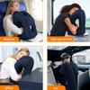 Lightweight and Portable Ergonomic Blue Inflatable Travel Pillow for Long Flights, High-Speed Trains, Office Naps, and Car Rest
