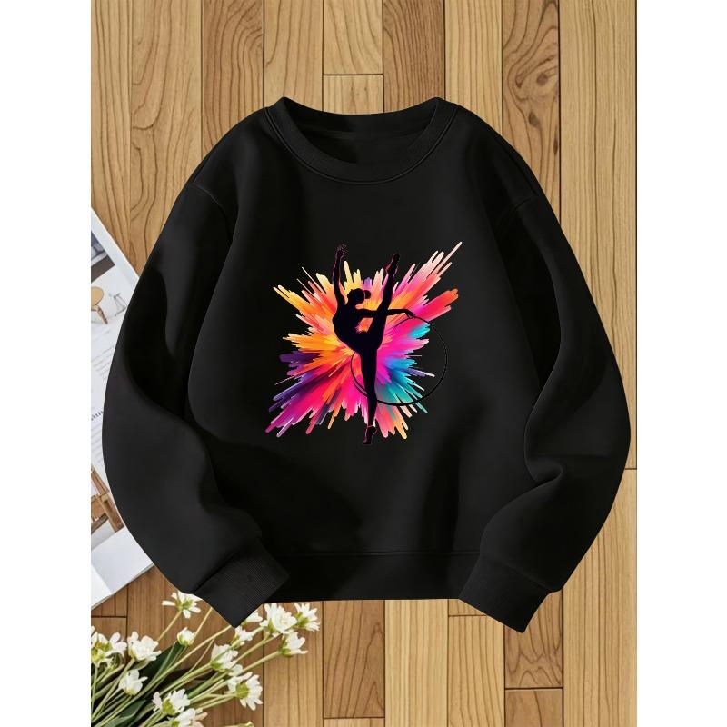 European Size unisex Round Neck Sweatshirt with Fashionable Print, a Versatile Top
