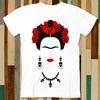 Frida Kahlo Skull Earrings Skeleton Famous T Shirt Adult Unisex Men Women Retro Design Tee Vintage Top A4937