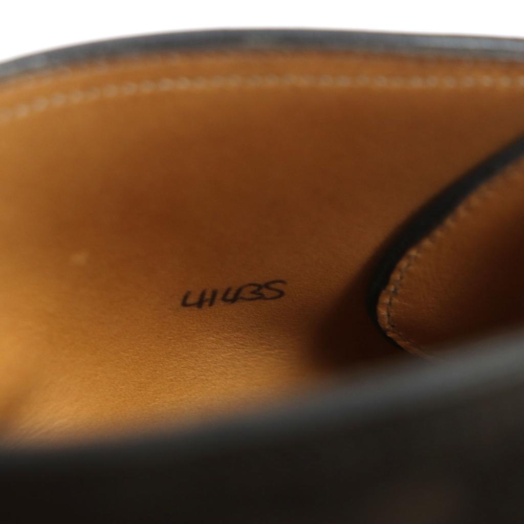 HERMES Ankle boots  Double Monk Leather Shoes Dark brown leather mens 40.5 Used