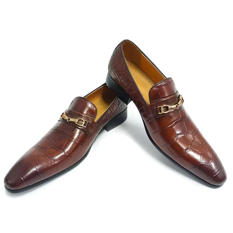 

Модные мужские лоферы с узором крокодиловой кожи, обувь из натуральной кожи, роскошные Zapatos De Hombre, новые элегантные коричневые, высокого качества, ручной работы, обувь для костюмов 50 коричневый