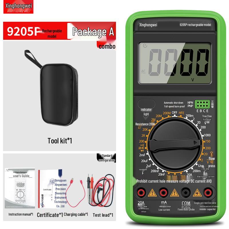 High-Precision DT9205 Digital Multimeter with Anti-Burn Protection for Electricians