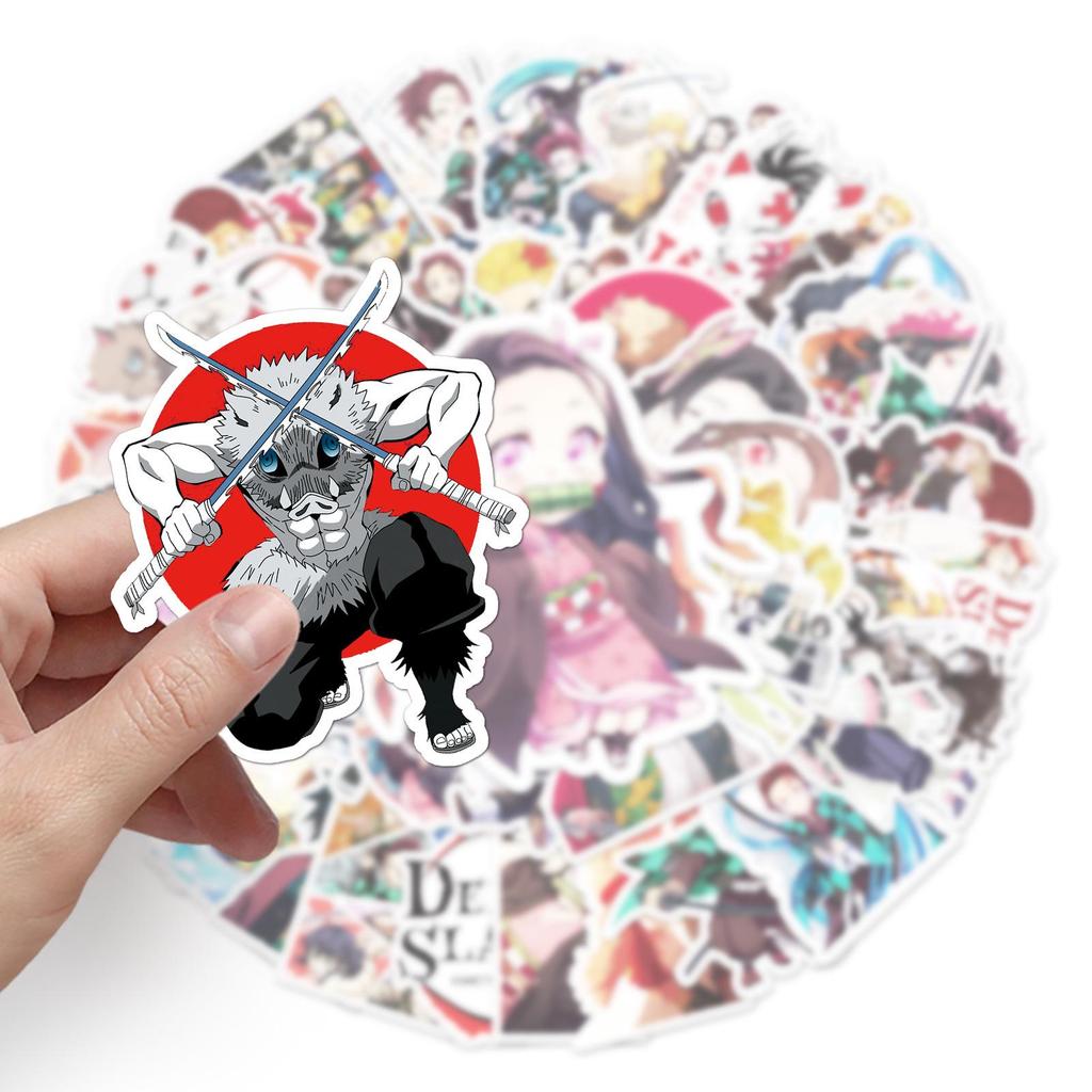 50-Piece Demon Slayer Graffiti Stickers: Anime Cartoons for DIY Skateboards & Suitcases, Waterproof
