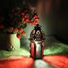 New Iron Hanging Candle Lantern Glass Crystal Moroccan Candlestick Metal Hollow Candle Holder Home Coffee Shop Decoration