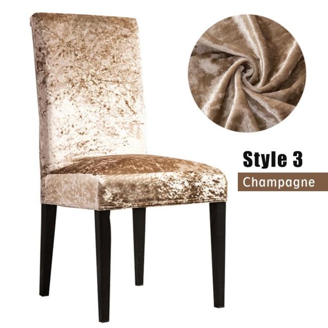 1/4/6pc Chair Cover Velvet Fabric Stretch Spandex Elastic Chair Slipcover Seat Case for Dining Room Wedding Hotel Banquet