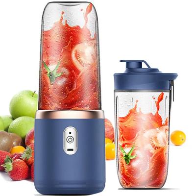 Tragbarer USB-Smoothie-Mixerbecher mit 6 Klingen - Kabellose Mini-Lade-Obstpresse und Küchenmixer mit Eiszerkleinerer