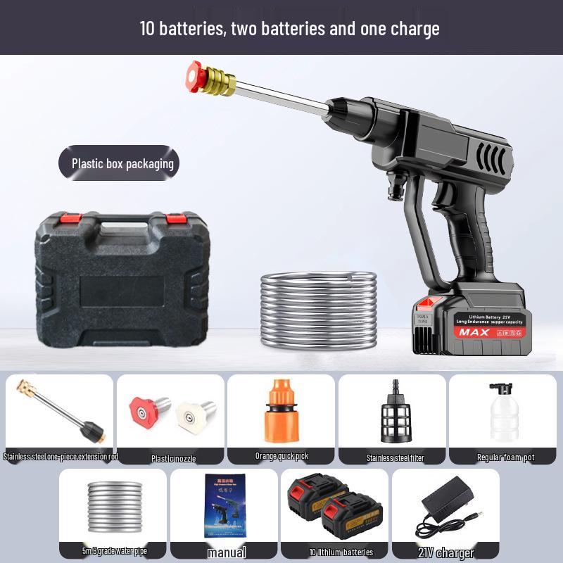 Portable High-Pressure Cordless Car Washing Gun with Lithium Battery