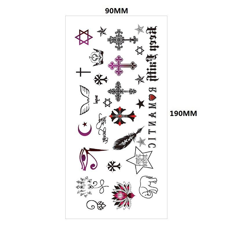 English Tattoo Sticker Feather Red Lip Totem Arm Circle Set Simulation Waterproof Tattoo Sticker