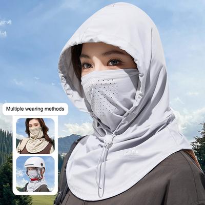 Máscara Protetor Solar Chapéu Equipamento de Proteção Chapéu Integrado Chapéu de Sol de Verão Rosto Gelo Seda Cachecol Respirável Condução e Ciclismo Toalha de Rosto Pescoço