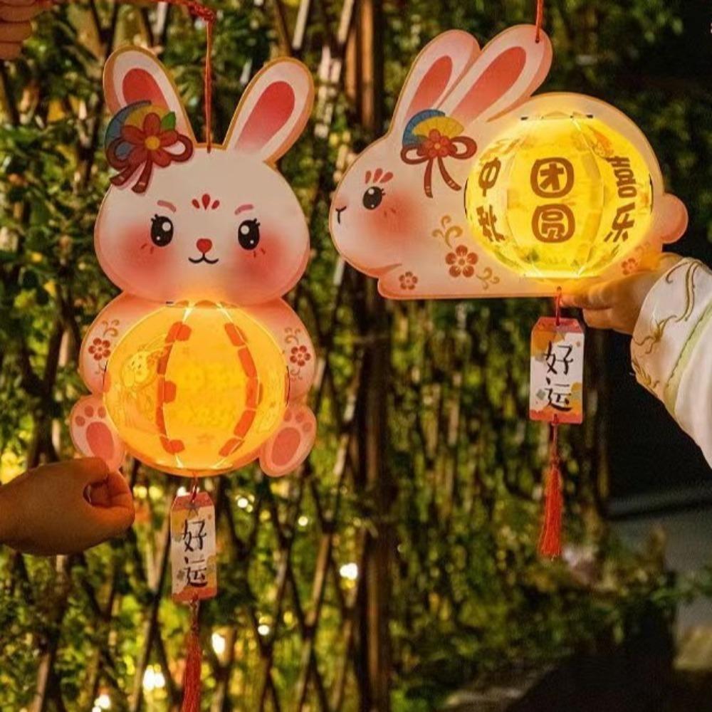 Glowing Mid-Autumn Festival Lantern Luminous Handheld Luminous Lantern Cute Rabbit Lantern  Gifts