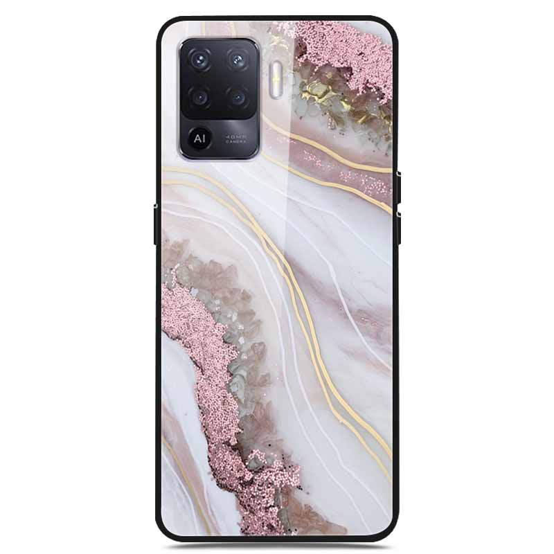 For OPPO Reno 5 Lite Case Luxury Tempered Glass Bumper for OppoA94 4G Phone Cover For OPPO A94 4G/ Reno5 Lite Glass Coque A94 4G