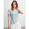 Single Beam Plus Size Women's Clothing [Thin T] High Elastic Shoulder V Neck U Collar Short Sleeve Tops 2025 Summer New Arrival T-shirt