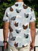 Summer New Fashion Personality Animal Pattern Short Sleeve Shirt Men's Casual Loose Breathable Vacation Printed Shirt