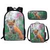 Klassisch Neuheit Cool Lustig Tier Panda 3D Druck 3 Stück/Set Schüler Schultaschen Laptop Tagesrucksack Rucksack Lunchtasche Federmäppchen