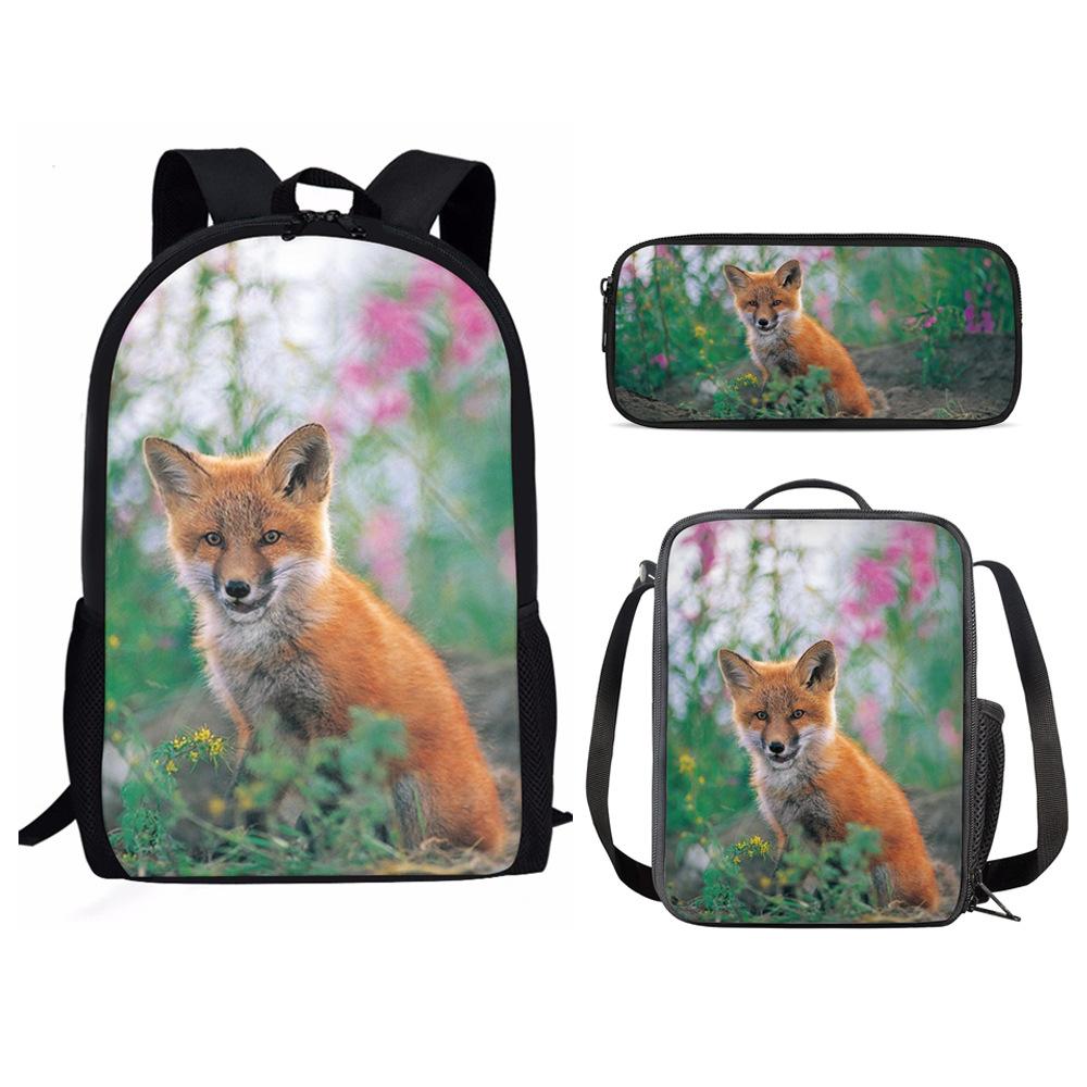 Classico Divertente Animale Panda Stampa 3D 3pz/Set Zainetti Scolastici per Bambini Zaino per Laptop Zaino Giornaliero Borsa Pranzo Astuccio
