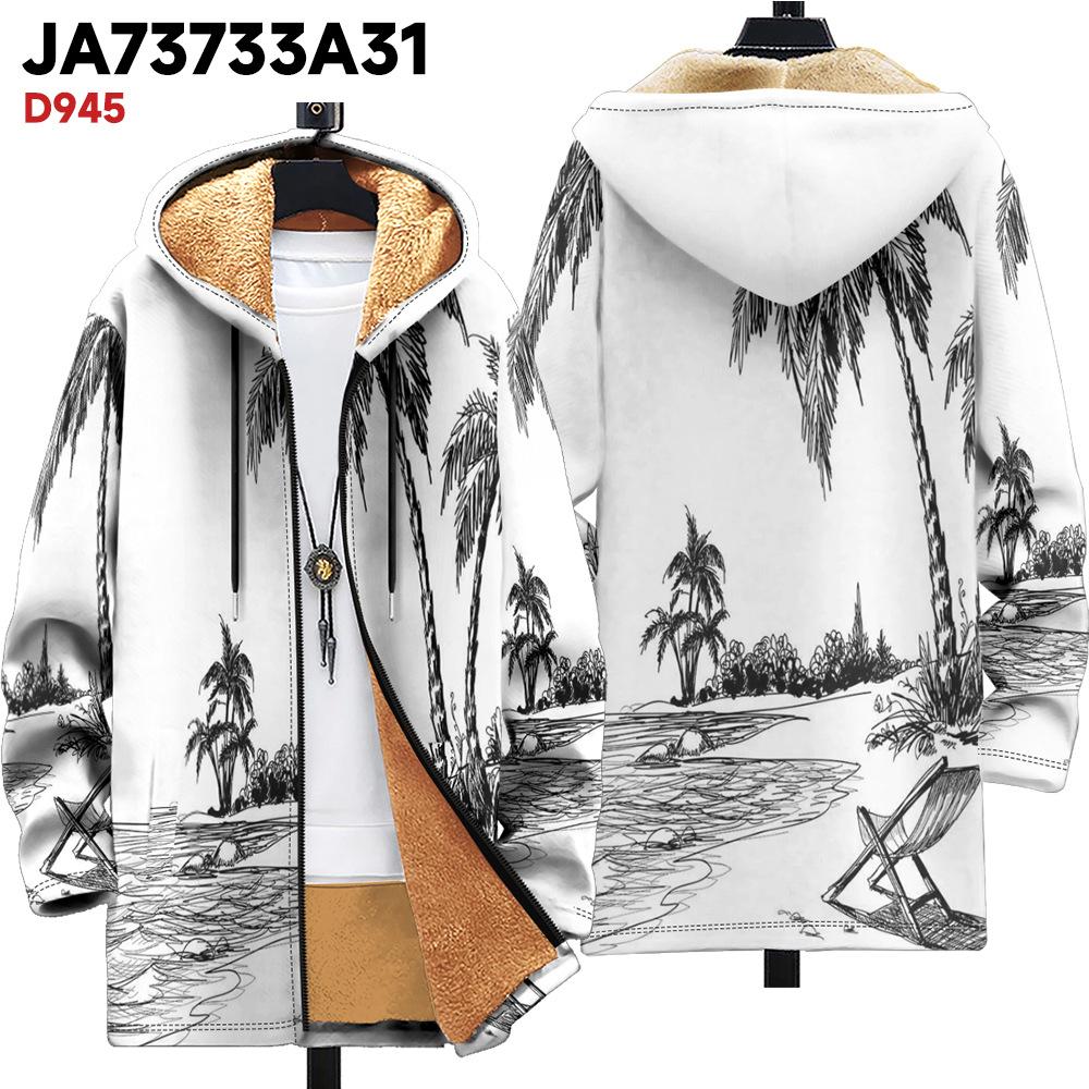 

Новая куртка многоцветные элементы узора B1 кардиган на молнии с капюшоном утолщенный зимний флис трендовая стеганая одежда 4XL