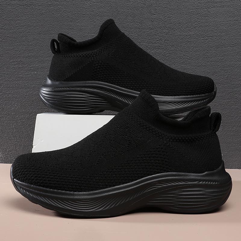 

Sneakers women s summer walking casual outdoor women s shoes breathable and lightweight fly-woven running shoes new socks shoes 42 чёрный