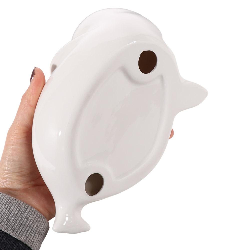 Cute Self Draining Soap Holder Drainable Bathroom Decor Organizer Sea Lion Soap Dish  Kitchen
