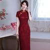Red national style new Chinese long improved cheongsam 1011 new female senior feeling happy mother happy mother-in-law toasting clothes
