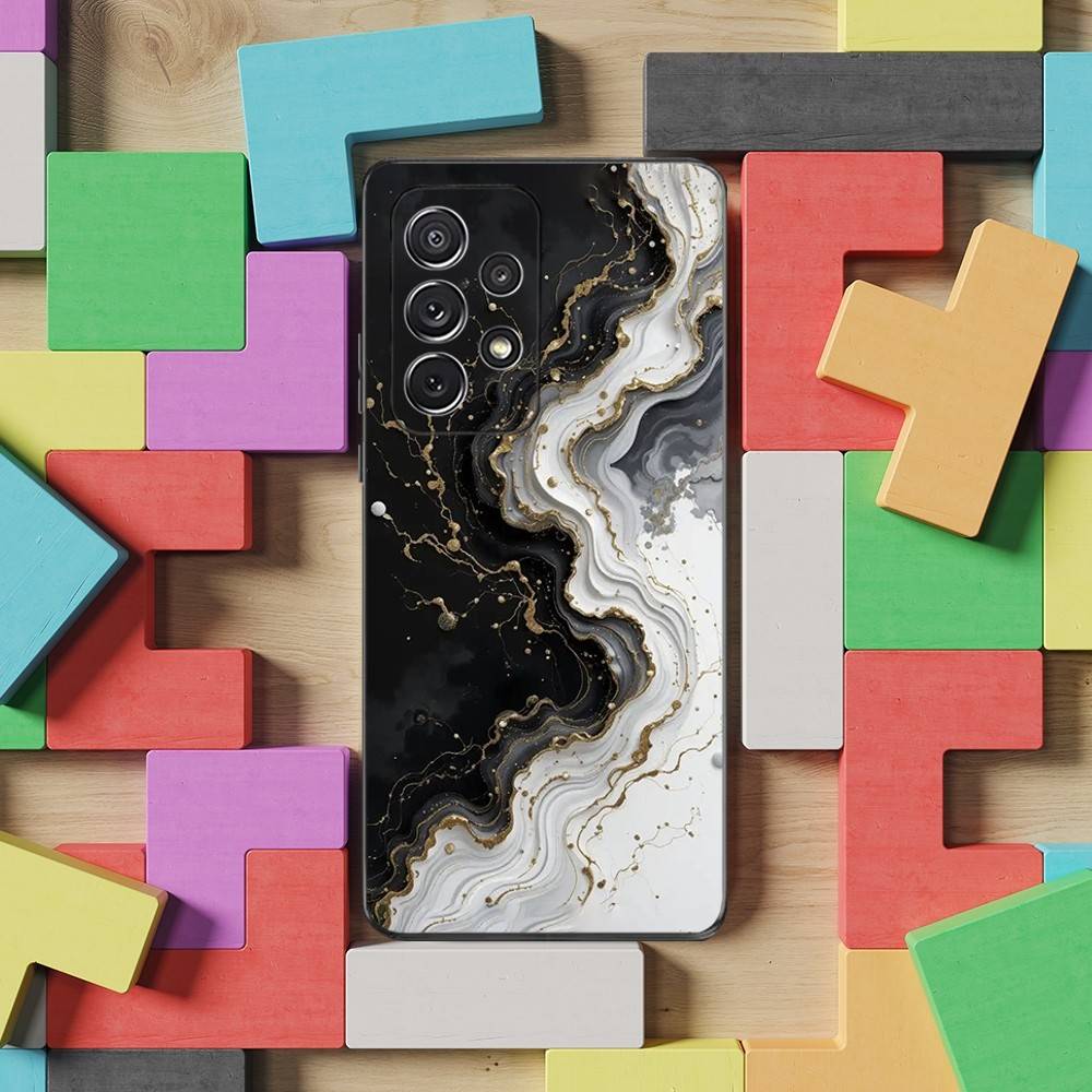 Black Gold Art Marble Phone For Samsung S22,S25,S24,S23,Ultra,FE,Plus,S21,S20,S10,S9,Lite,Soft Silicone Black