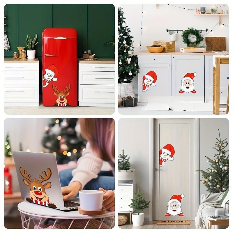 1PC Santa Claus snowman & Reindeer Motorcycle Sticker - Waterproof Anti-Scratch Christmas Vinyl Decal for Car Windows