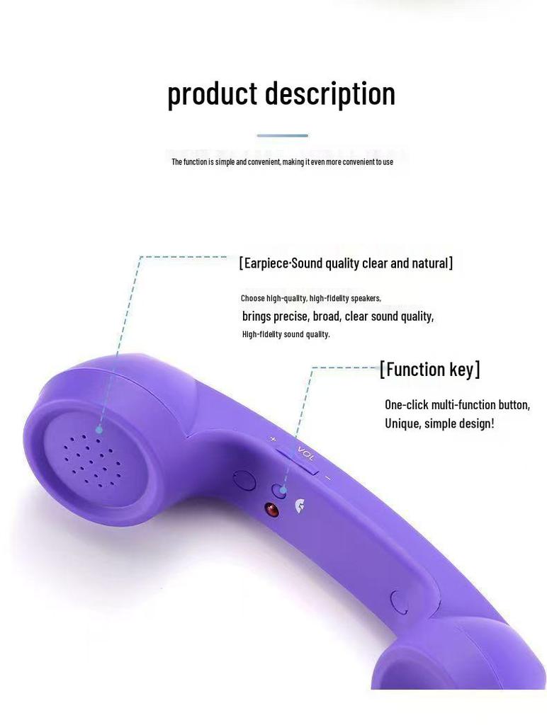 Retro Telephone Style Type-C Plug Mobile Headset with External Microphone