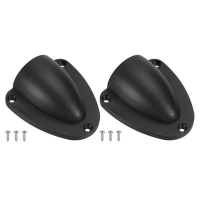 PATIKIL 2-29/32" Nylon Marine Wire Cable Vent Cover for Boat Yacht, 2 Plastic Clamshell Vent Caps with Mounting Screws, Black