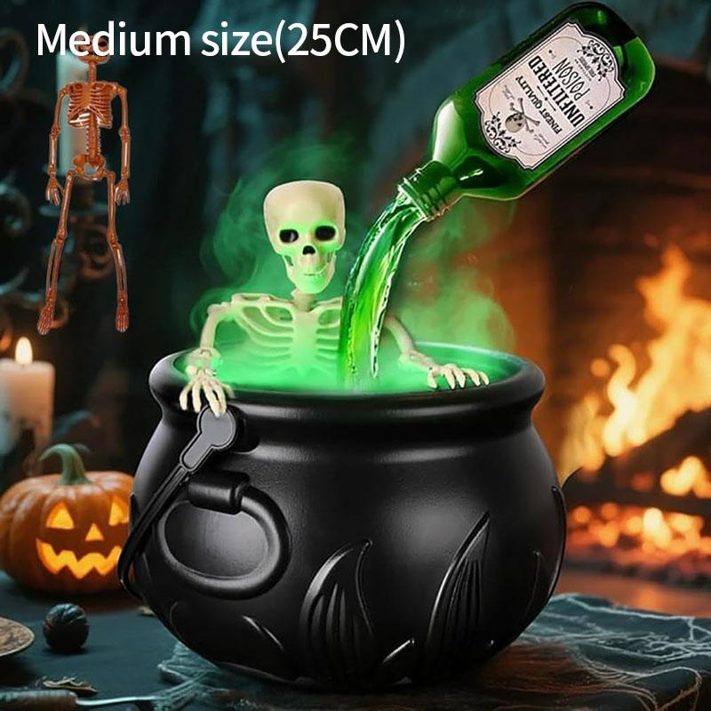 Witch Cauldron Halloween With LED Light & Fog Mist Maker Skeleton Decor For Spooky Hocus Pocus Party Cauldron Halloween Suit