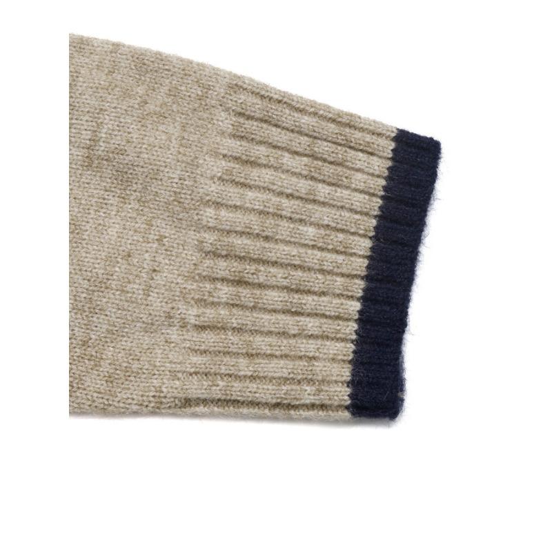 Women Half Turtleneck Color Block Long Sleeve Knitted Loose Pullover Sweater Casual Bottoming Top