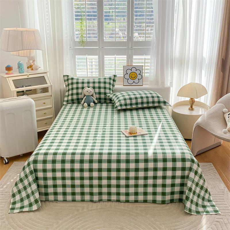 Cute Cartoon Panda Flat Sheet Kawaii Love Heart Bed Sheet Set for Girls Boys Room Decor Cotton Twin Bed Cover with 2 Pillowcase