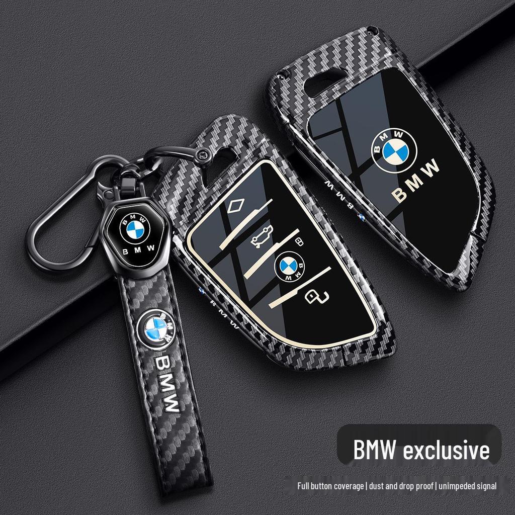 BMW Key Case - Carbon Fiber Shell for X3, 3 Series, 1 Series, 5 Series, X5, 7 Series, 325Li, 525, 530.