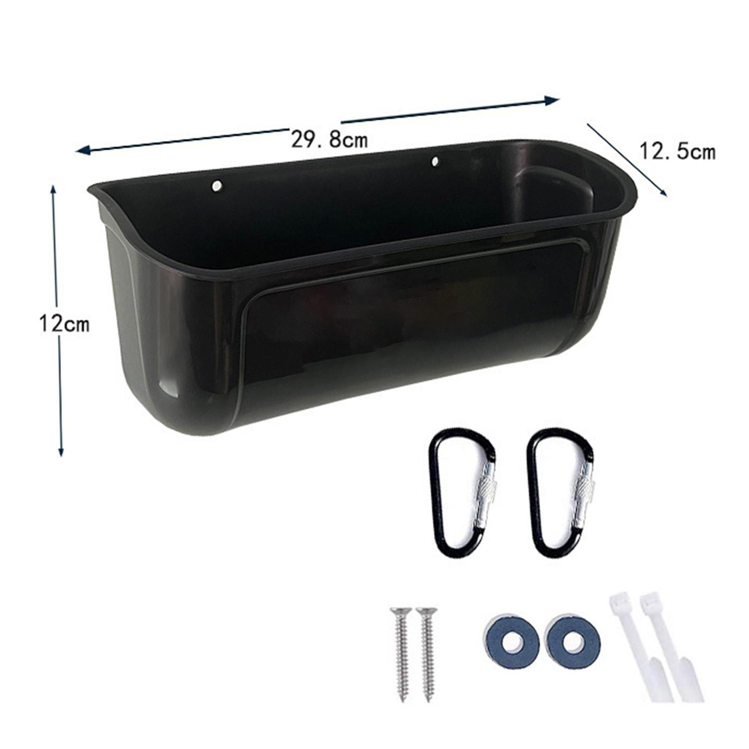 Feeder Durable Hanging Fence Feeder Capacity Spill-proof for Chicken Duck Goose Feeder Feed Trough For Automatic Feeding чёрный