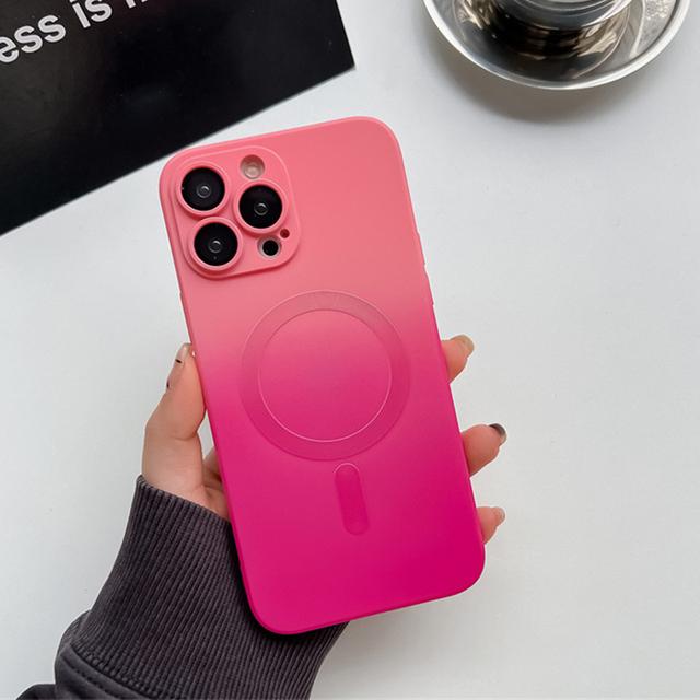 

Для Iphone 14 13 Pro Max жидкий силиконовый чехол для телефона с градиентом для Iphone 14 Plus 11 12 Pro Max, защитный чехол для объектива Magsafe For iPhone 14Pro Max