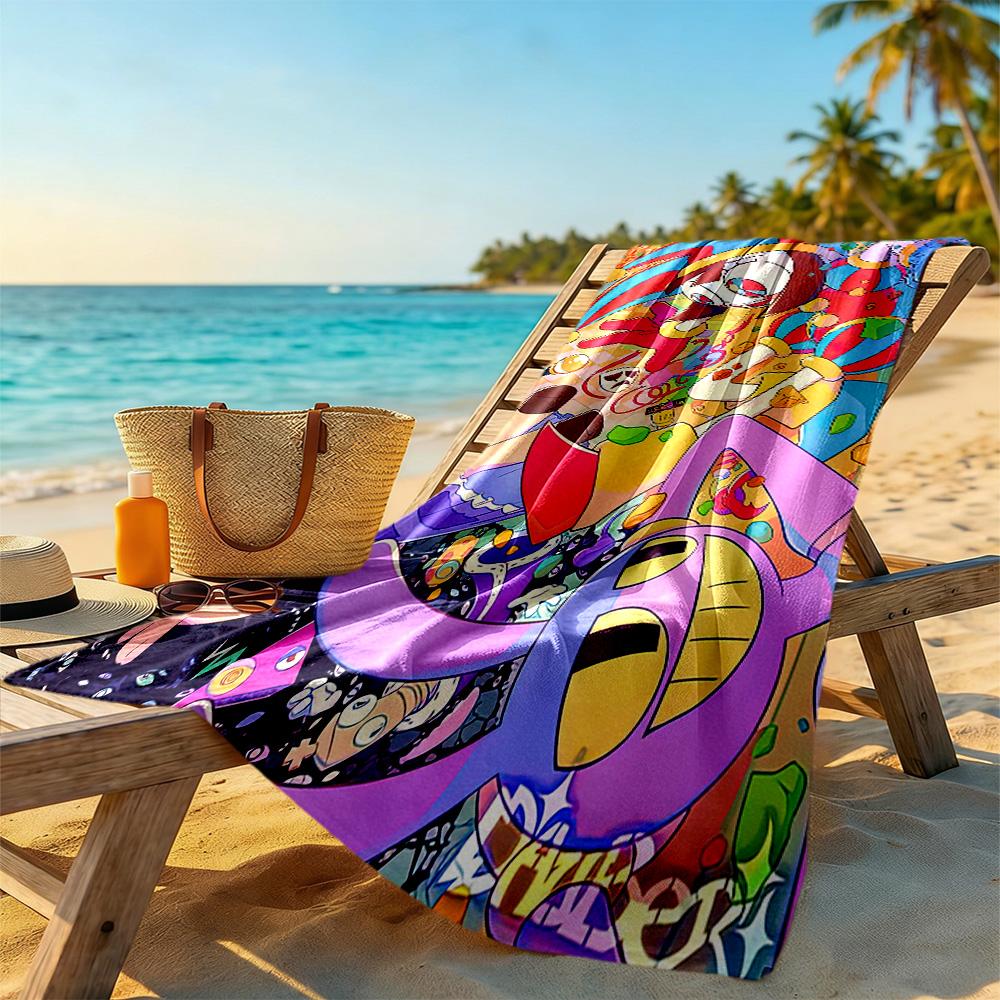 Digital Circus Beach Towel Super Soft & Absorbent Comfortable Lightweight Perfect for Traveling Yoga Camping and Swimming