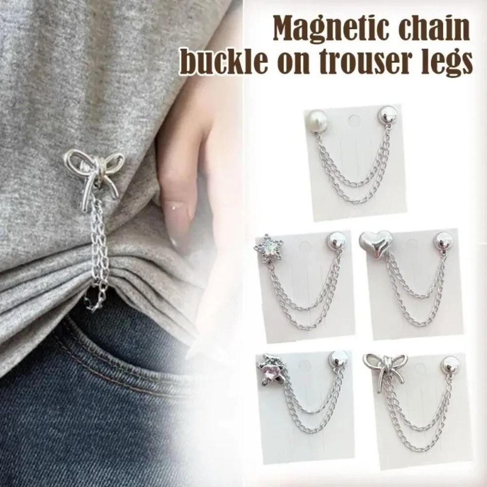 Zinc Zinc Alloy Magnetic Fixed Button Multi-Function Shorten Trouser Clip  Clothing Accessories