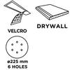 Velcro sandpaper 225 mm, K120, 5 pcs., with 6 holes for sanders 59G264, 59G265