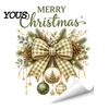Winter Holiday Gift Nutcracker Soldier/Bow Window Static Decals, Waterproof PVC Christmas Stickers, Party Supplies Reusable Wall Stickers for