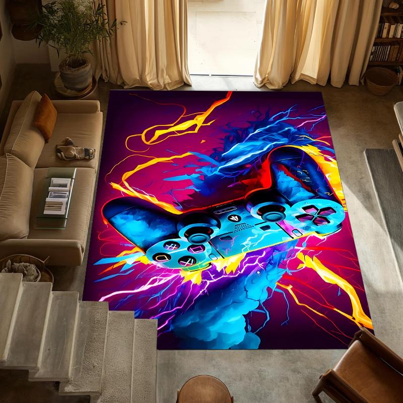 Gaming Carpet Mat Rug Home Decoration Living Room Bedroom Floor Decor Neon Style Non Slip Rugs Living Room Decoration