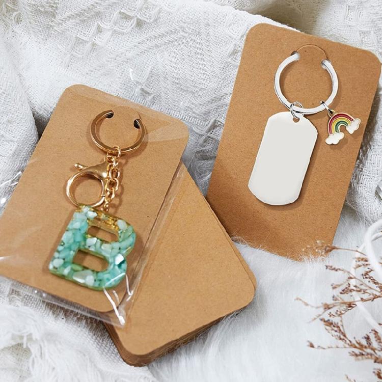 50pcs Keyring Card Jewelry Packaging Supply Jewelry Keychain Holder Card Selling