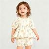 Carino Set Estivo per Bambina in Cotone Biologico Blusa + Pantaloncini Abbigliamento per Bambina Piccola