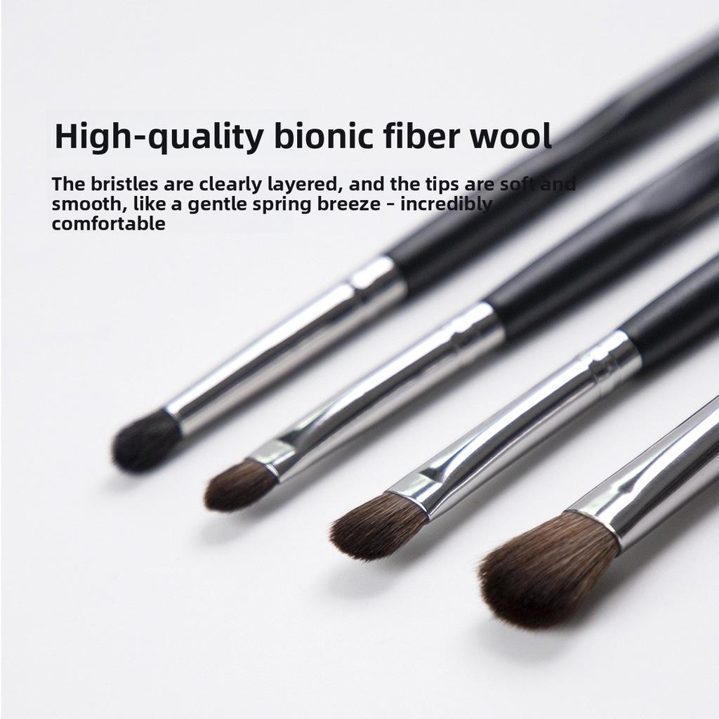 4 Eye Makeup Brush Set, Thumb Handle, High Quality Soft, Beginner Beauty Brush Tool, Eyeshadow Brush.