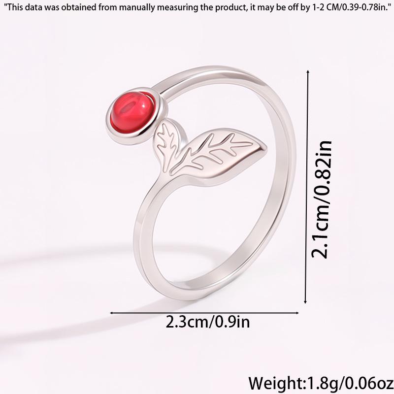 

Minimalist Women s Fresh Leaf Titanium Steel Ring - Retro Style, Non-Fading.