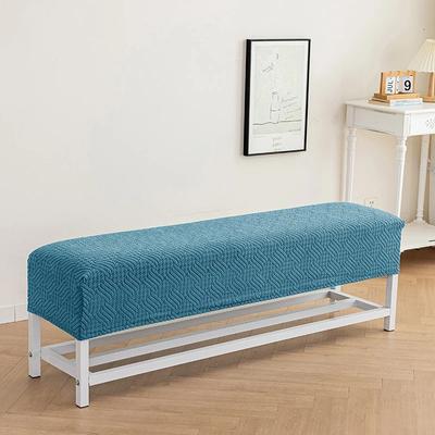 Velvet Stretch Jacquard Dining Bench Cover Living Room Bedroom Anti-Dust Removable Bench Slipcover Washable Bench Seat Protector