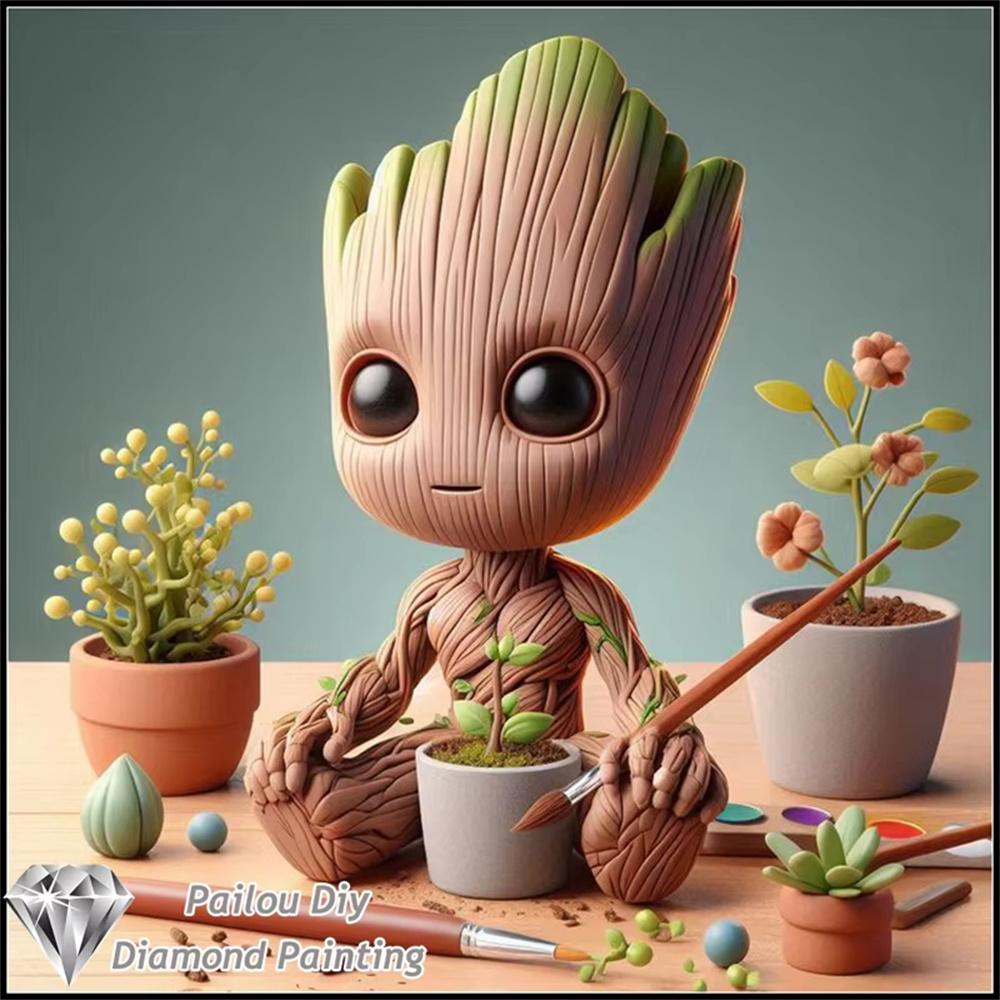Disney Klassischer Charakter Groot 5D Diamantmalerei Vollstickerei Kunst Edelstein Aufkleber Handgemacht DIY Große Malerei Zubehör