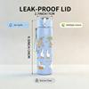 1PC Tropical Duck Repeat Pattern 750ml Color Plastic Sports Water Bottle Leakproof Flip Straw Lid Suitable for Sports Office Home Use