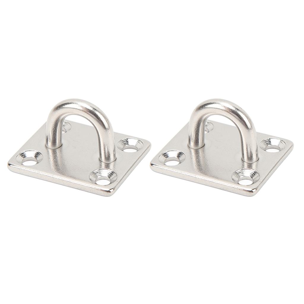2Pcs Boat Square Pad Eye Stainless Steel Firm Durable Marine SS Pad Hardware for Yacht 30 X 35mm 1.2 X 1.4in